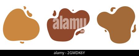 Set of simply random shapes in pastel colors. Modern color organic blob fluid form Stock Vector