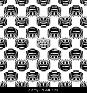 Round sports arena pattern seamless background texture repeat wallpaper geometric vector Stock Vector