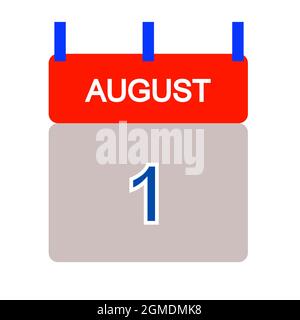 calendar tab with august 1 - illustration Stock Photo