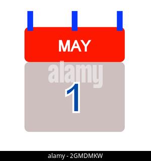 calendar tab with May 1 - illustration Stock Photo