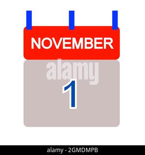 calendar tab with November 1st - illustration Stock Photo