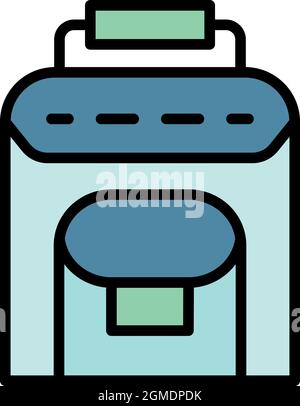 Hand backpack icon. Outline hand backpack vector icon color flat isolated Stock Vector