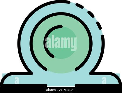 Button of electric cigarette icon. Outline button of electric cigarette vector icon color flat isolated Stock Vector