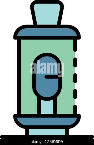 Electronic cigarette cartridge icon. Outline electronic cigarette cartridge vector icon color flat isolated Stock Vector
