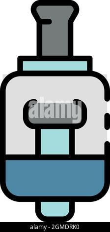 Transparent mouthpiece icon. Outline transparent mouthpiece vector icon color flat isolated Stock Vector