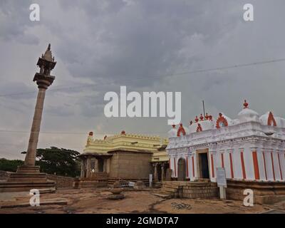 carving at chandragiri hills jain temple hassan karnataka Stock Photo