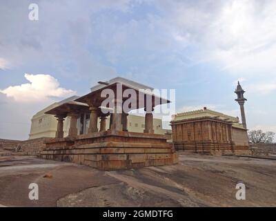 carving at chandragiri hills jain temple hassan karnataka Stock Photo