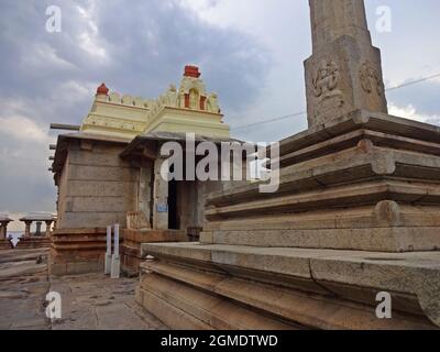 carving at chandragiri hills jain temple hassan karnataka Stock Photo