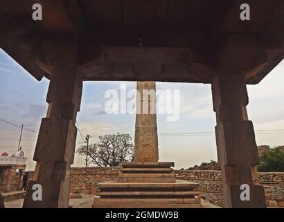 carving at chandragiri hills jain temple hassan karnataka Stock Photo