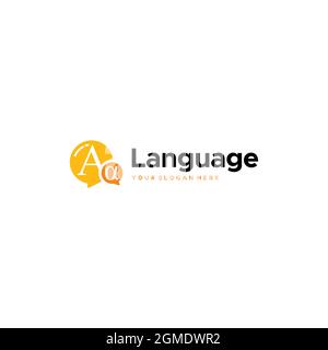 modern Language buble chat alphabet Logo design Stock Vector