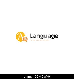 modern translate alphabet square chat Logo design Stock Vector