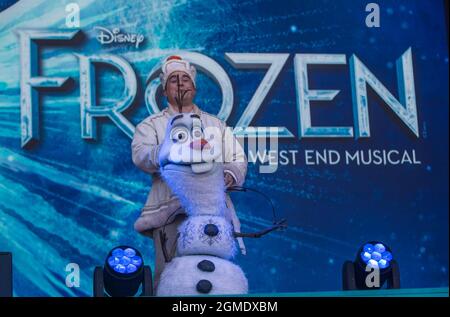 London, UK. 18 Sep 2021  FrozenWest End Live  The show that  features free performances from London’s most celebrated West End musicals, live and free in Trafalgar Square. Paul Quezada-Neiman/Alamy Live News Stock Photo