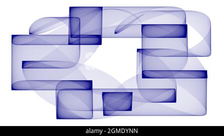 Abstract background 4k white blue light dark cubes waves and lines Stock Photo