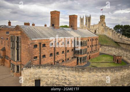 the victorian prison inside the spectacular lincoln castle in the city of lincoln Stock Photo