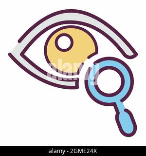 Icon Vector of Eye Exam 5 - Line Cut Style - Simple illustration, Editable stroke, Design template vector, Good for prints, posters, advertisements, a Stock Vector