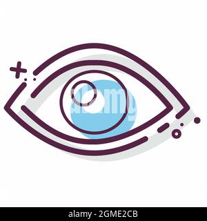 Icon Vector of Eye - MBE Style - Simple illustration, Editable stroke, Design template vector, Good for prints, posters, advertisements, announcements Stock Vector