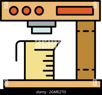 Coffee milk machine icon. Outline coffee milk machine vector icon color flat isolated Stock Vector