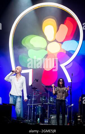 Newport, Isle of Wight, UK, Friday, 17th September 2021 Tim Booth from James performs live at the Isle of Wight festival Seaclose Park. Credit: DavidJensen / Empics Entertainment / Alamy Live News Stock Photo