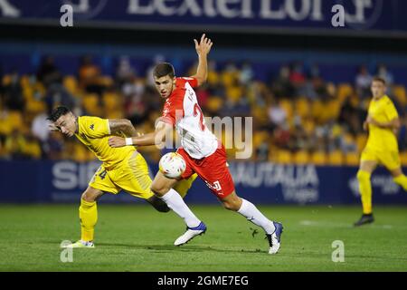 Alcorcon, Spain. 17th Sep, 2021. Srdan Babic (Almeria) Football/Soccer : Spanish 'La Liga Smartbank' match between AD Alcorcon 0-4 UD Almeria at the Estadio Municipal Santo Domingo in Alcorcon, Spain . Credit: Mutsu Kawamori/AFLO/Alamy Live News Stock Photo