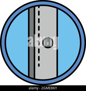 Round sharpener icon. Outline round sharpener vector icon color flat isolated Stock Vector