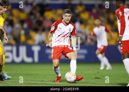 Alcorcon, Spain. 17th Sep, 2021. Portillo (Almeria) Football/Soccer : Spanish 'La Liga Smartbank' match between AD Alcorcon 0-4 UD Almeria at the Estadio Municipal Santo Domingo in Alcorcon, Spain . Credit: Mutsu Kawamori/AFLO/Alamy Live News Stock Photo