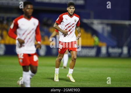 Alcorcon, Spain. 17th Sep, 2021. Samu Costa (Almeria) Football/Soccer : Spanish 'La Liga Smartbank' match between AD Alcorcon 0-4 UD Almeria at the Estadio Municipal Santo Domingo in Alcorcon, Spain . Credit: Mutsu Kawamori/AFLO/Alamy Live News Stock Photo