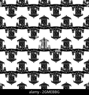 Car carousel pattern seamless background texture repeat wallpaper geometric vector Stock Vector