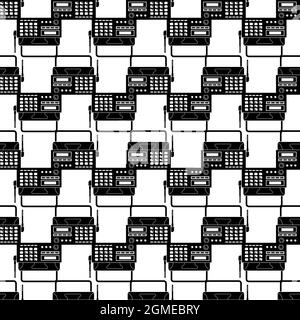Radio telephone fax pattern seamless background texture repeat wallpaper geometric vector Stock Vector