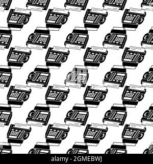 Phone fax in perspective pattern seamless background texture repeat wallpaper geometric vector Stock Vector