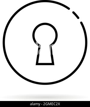 thin line round keyhole door icon Stock Vector