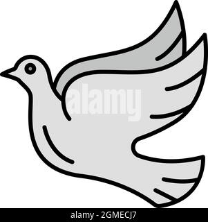Love dove icon. Outline love dove vector icon color flat isolated Stock Vector