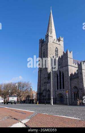 DUBLIN, IRELAND - Mar 21, 2021: The St. Patrick's cathedral church in the capital Dublin, Ireland Stock Photo