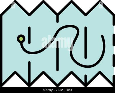 Ski resort map icon. Outline ski resort map vector icon color flat isolated Stock Vector