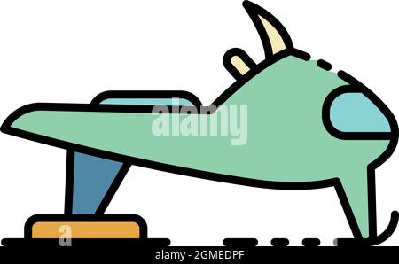 Snowmobile icon. Outline snowmobile vector icon color flat isolated Stock Vector