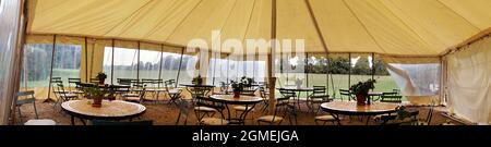 inside the empty marquee Stock Photo