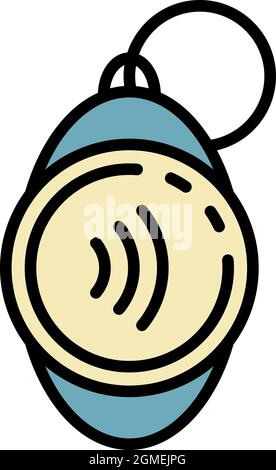 Nfc door key icon. Outline nfc door key vector icon color flat isolated Stock Vector