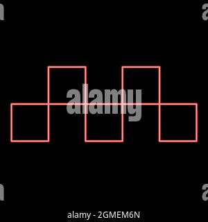 Neon taxi symbol red color vector illustration flat style light image Stock Vector