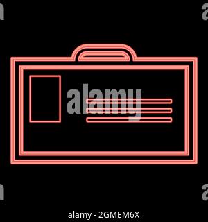 Neon badge red color vector illustration flat style light image Stock Vector
