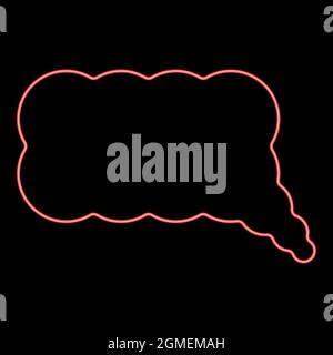 Neon comment red color vector illustration flat style light image Stock Vector