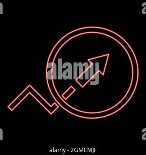 Neon trend or growht sign red color vector illustration flat style light image Stock Vector