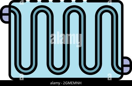 Pool heating icon. Outline pool heating vector icon color flat isolated Stock Vector