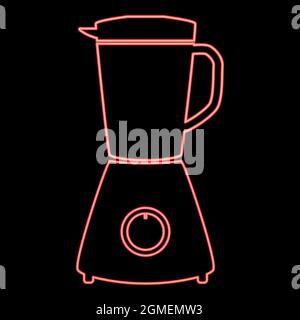 Neon blender red color vector illustration flat style light image Stock Vector
