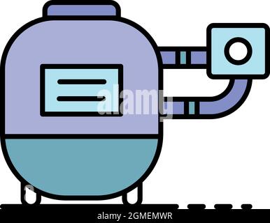 Pool pump icon. Outline pool pump vector icon color flat isolated Stock Vector