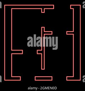 Neon flat project appartment red color vector illustration flat style light image Stock Vector