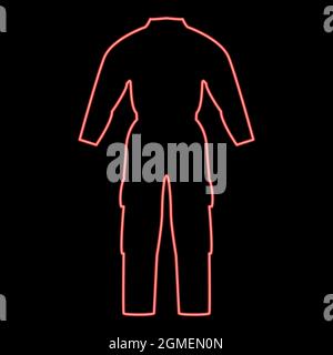 Neon coverall red color vector illustration flat style light image Stock Vector