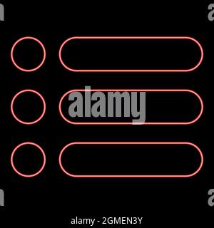Neon list red color vector illustration flat style light image Stock Vector