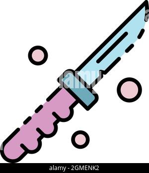 Snorkeling knife icon. Outline snorkeling knife vector icon color flat isolated Stock Vector