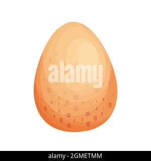 Dinosaur egg, cute colorful eggshell in cartoon style isolated on white background. Prehistoric reptile baby, decorative element. Vector illustration Stock Vector