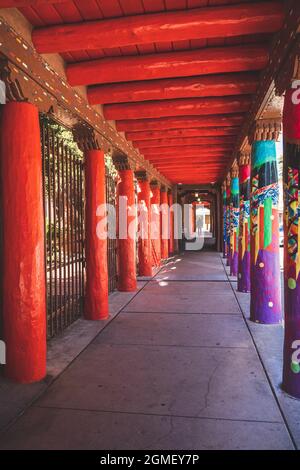 Colorful breezeway in Santa Fe New Mexico Stock Photo