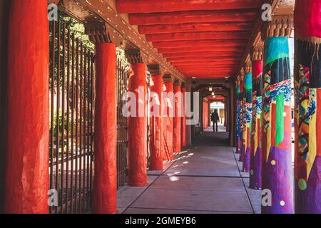 Colorful breezeway in Santa Fe New Mexico Stock Photo